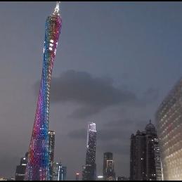 New Guangzhou Museum of Art lit up