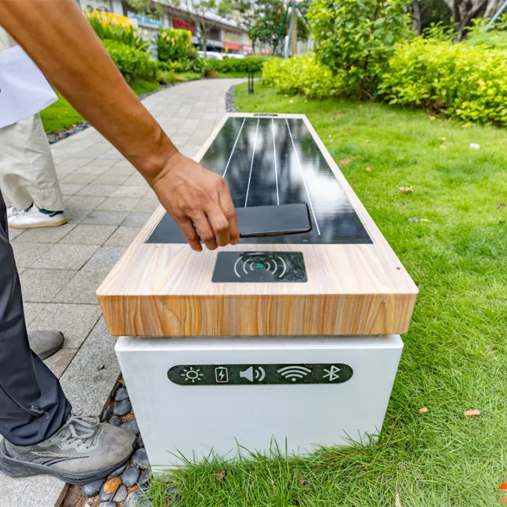Solar-powered smart charging benches debut in Baiyun